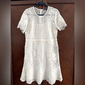 Pre-loved French Connection White Lace Sheath Dress EUC